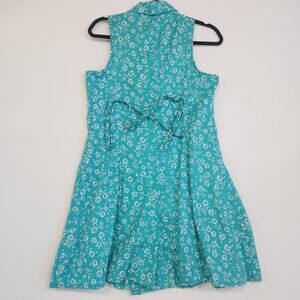 Vintage Grandmacore Floral Print Romper Size Medium Teal